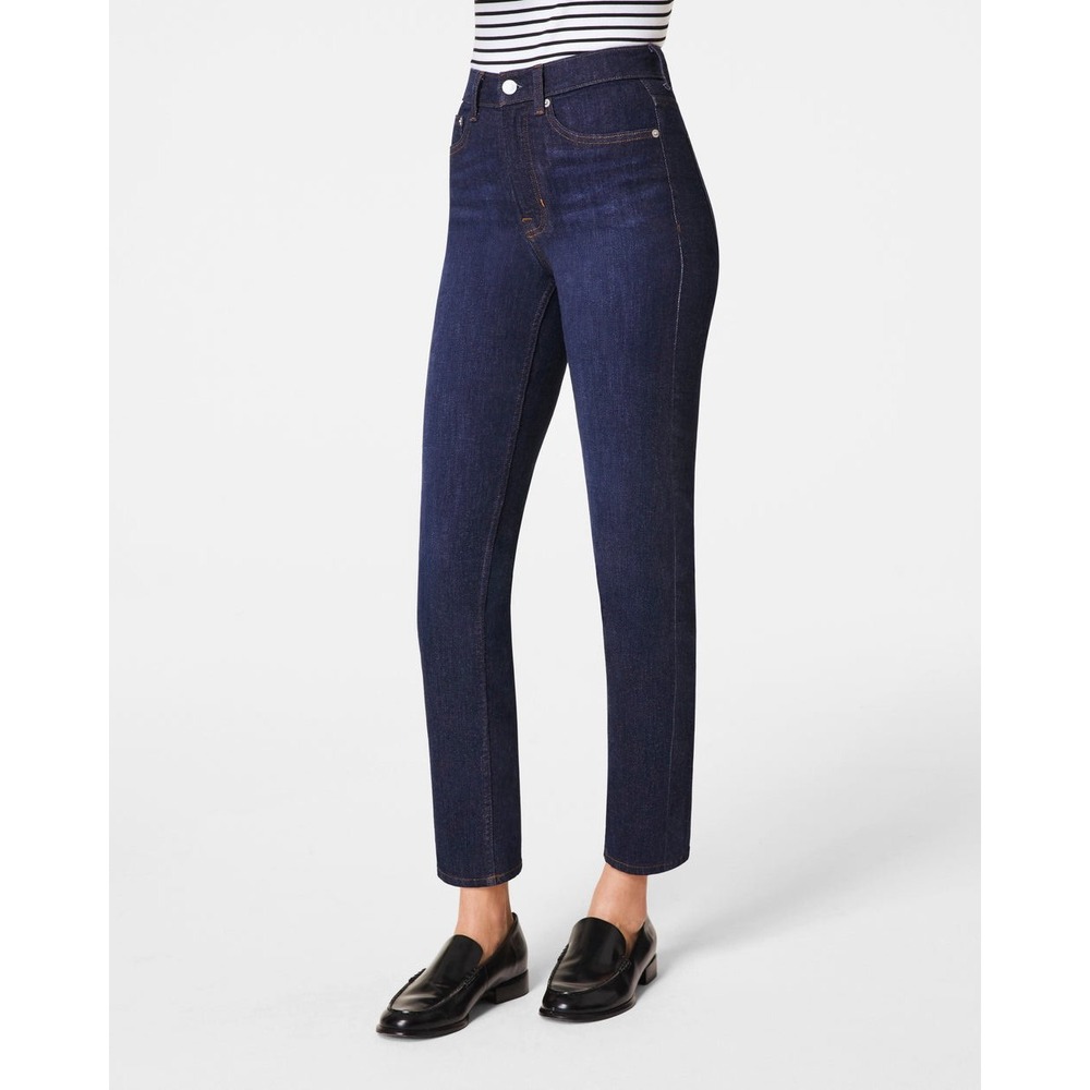 SPANX ReDefine Slim Straight Jeans Hayward Wash Dark Indigo High Rise 10